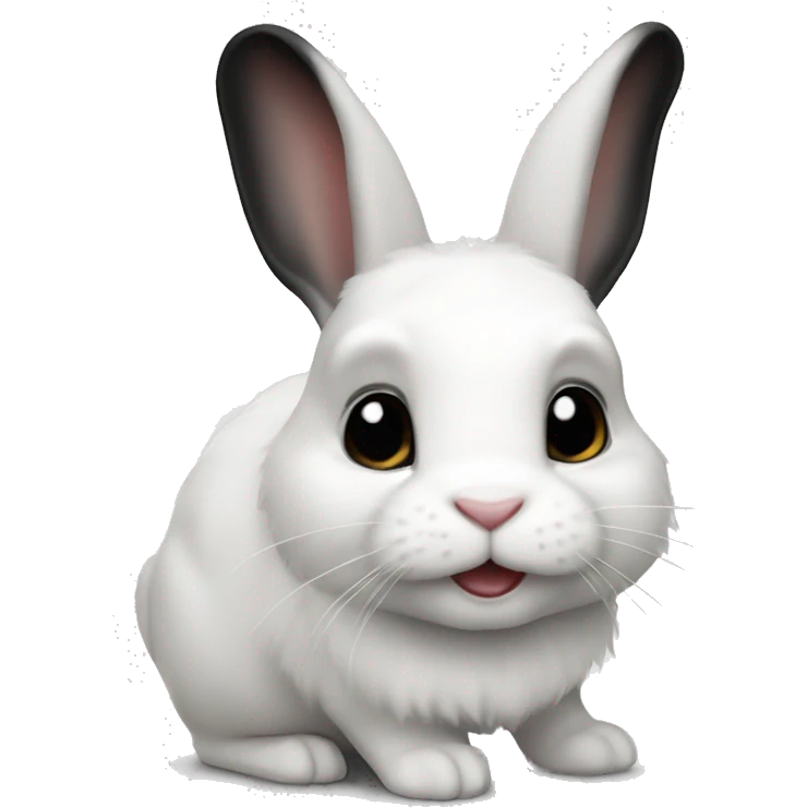 White and black dwarf rabbit  emoji