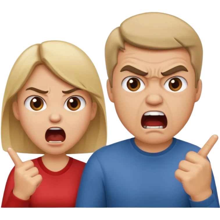 Cute couple fighting emoji