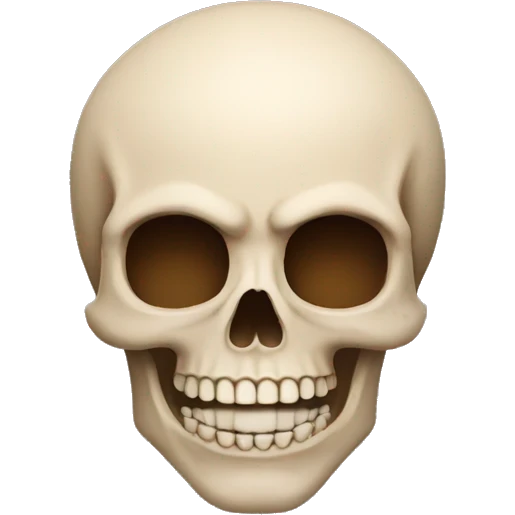 create an emoji with a skull and make him smirk emoji