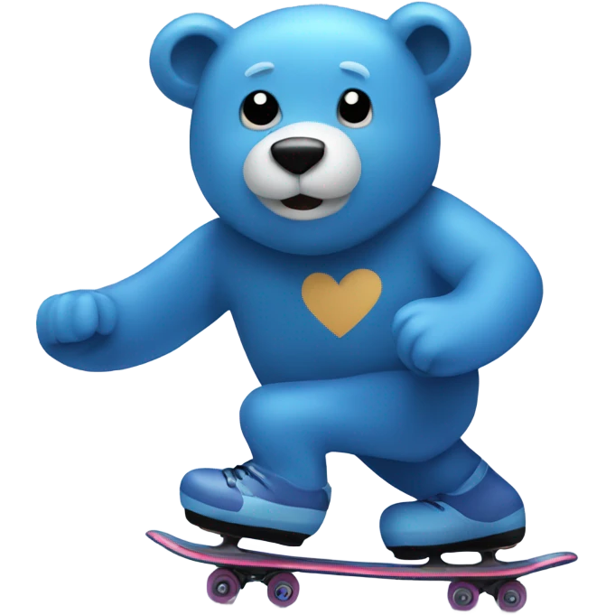 Blue bear skating emoji