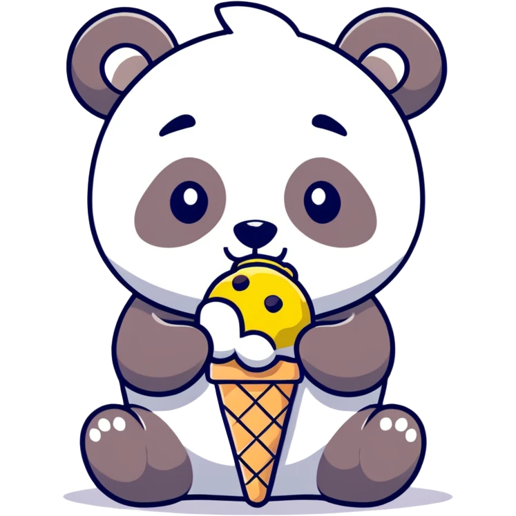 Panda eating ice cream emoji