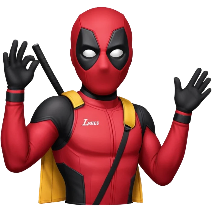 Deadpool wearing lakers jersey  emoji