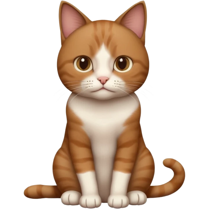 full body of a cat sitting, but the HEAD and face is a human man emoji
