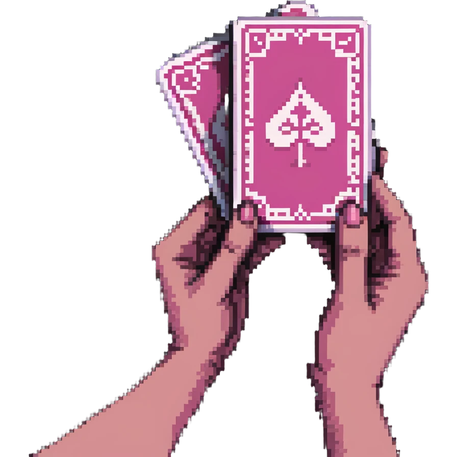 a hand of pink tarot cards emoji