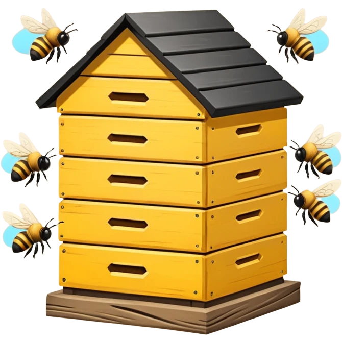 hands shake the bee hive with bees escaping emoji