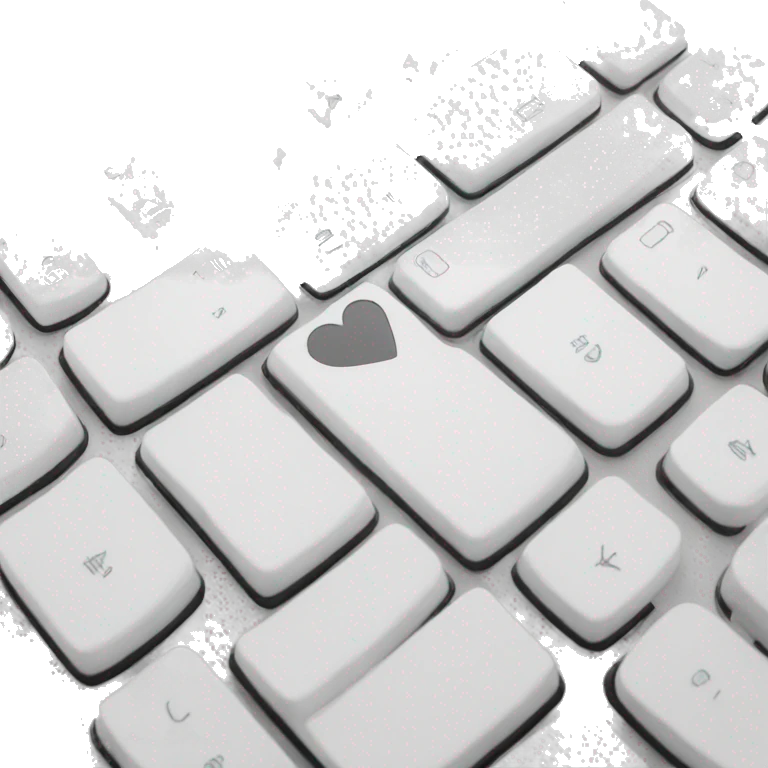 computer keyboard in a white heart emoji