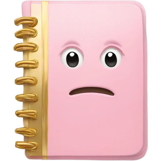 Light pink and gold note book  emoji