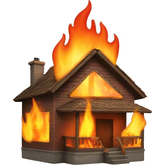 Fire with a house emoji