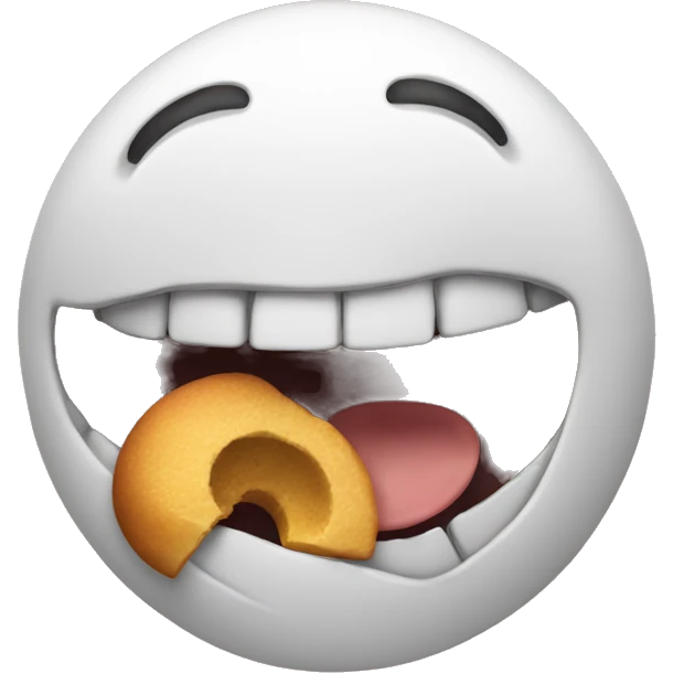 rounded emoji with opened mouth eats emoji