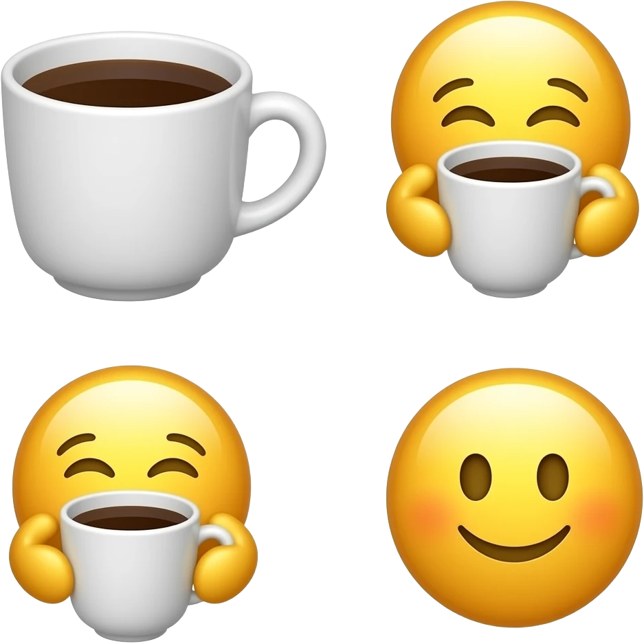 A Cup of coffee And inside there is a loose emoji who holds another coffee where inside there is another loose emoji who holds a coffee and inside there is a loose emoji emoji
