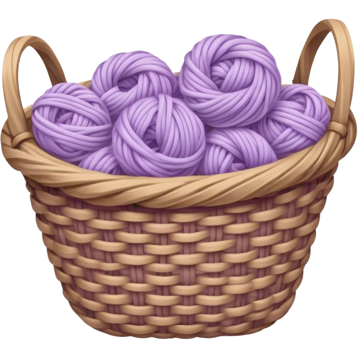 Basket of pale purple wool yarn emoji