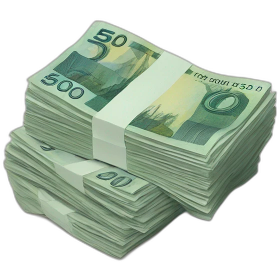 stack of norwegian 50 kroner bills emoji