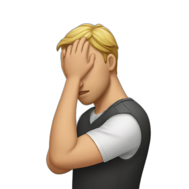 A man who puts his hand on his forehead emoji