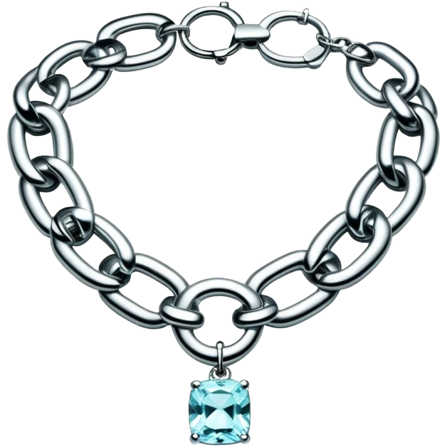 Y2K silver big chain Tiffany choker emoji