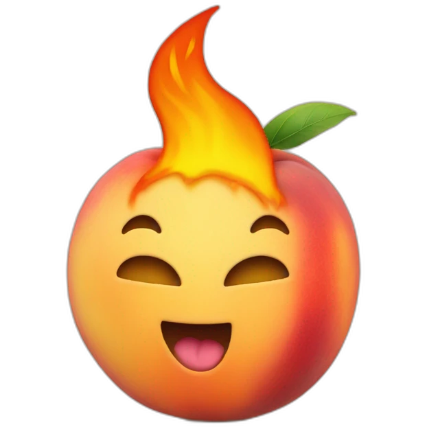 Peach on fire emoji