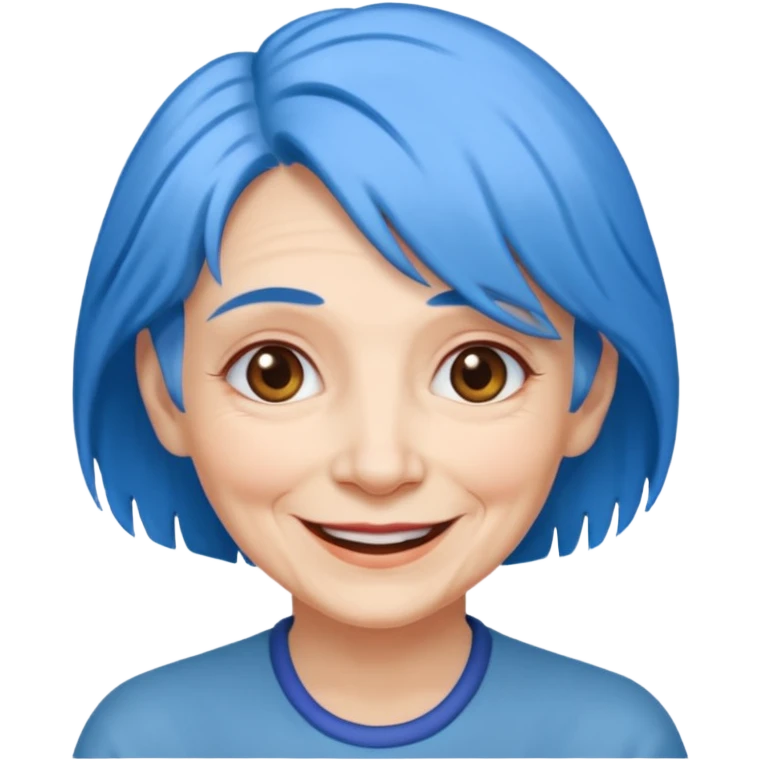 blue hair old woman emoji