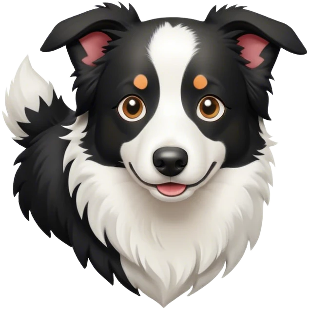 black and white border collie emoji