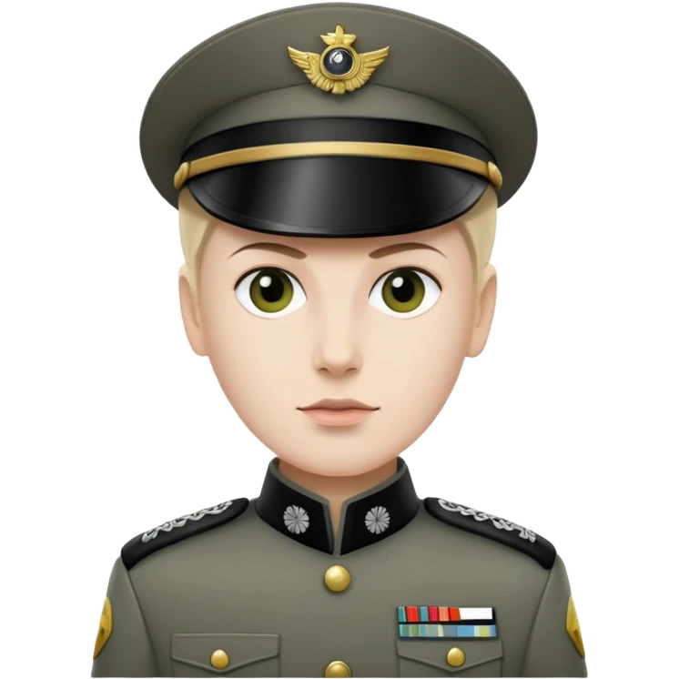 Imperial officer with cap and olive-gray uniform from Star Wars emoji