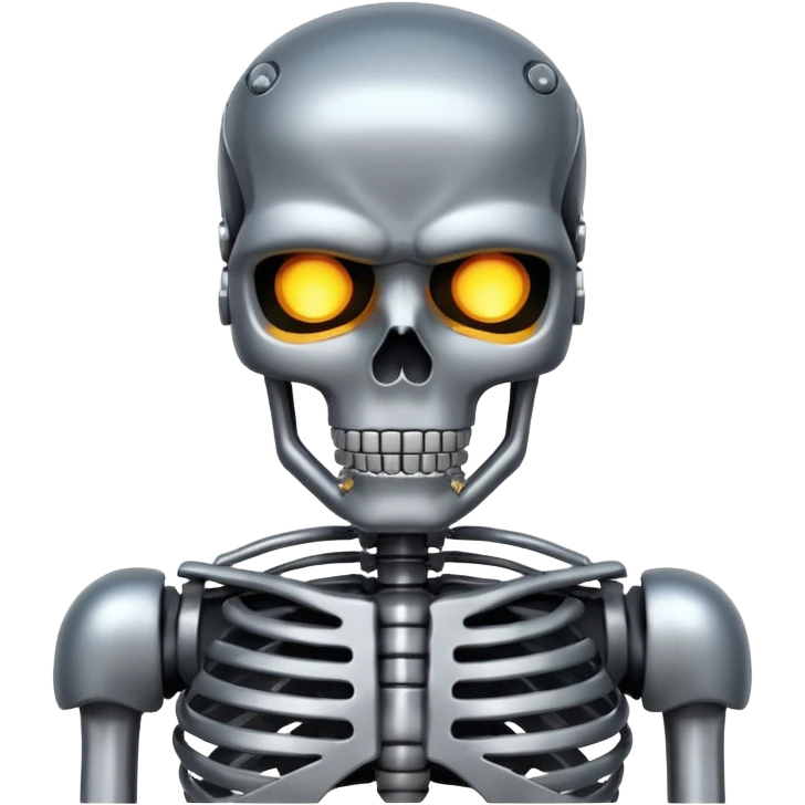 broken Terminator with metal skeleton emoji