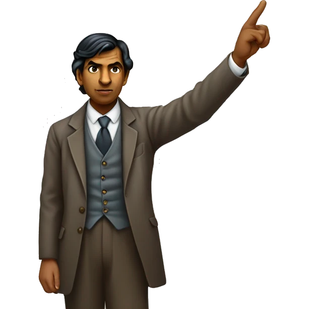 Srinivasa Ramanujan pointing emoji