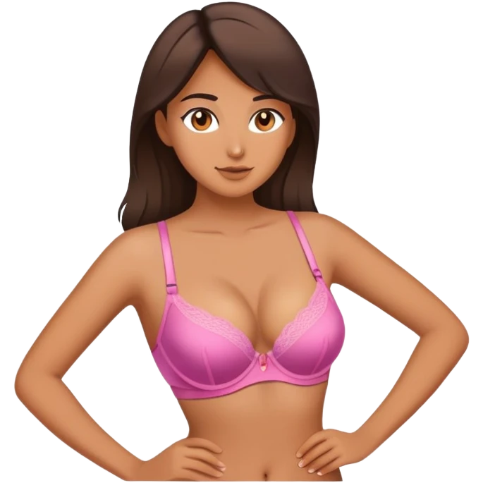 Girl in full height in bra emoji