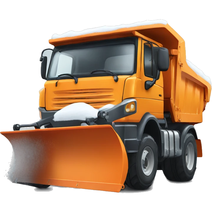 Orange gritter with snow plough emoji
