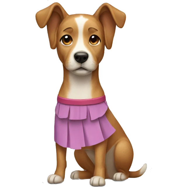 Dog wearing a skirt emoji