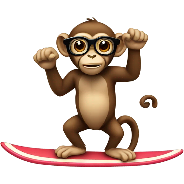Monkey with glasses surfing  emoji