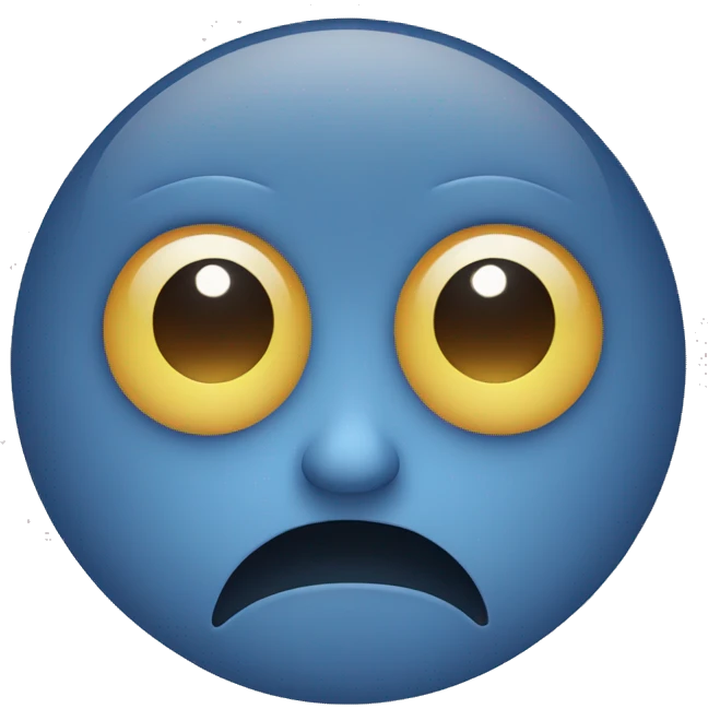 Circle face with one eye twitching from the bottom emoji