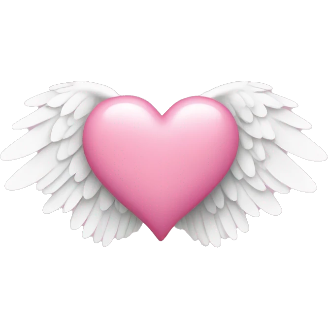 Pink heart flying with white wings emoji