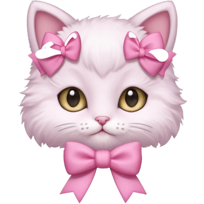 Baby cat have🎀and like pinterest drawing soft and cutie emoji