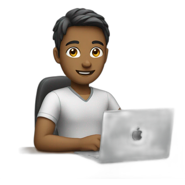 Student working on Laptop  emoji