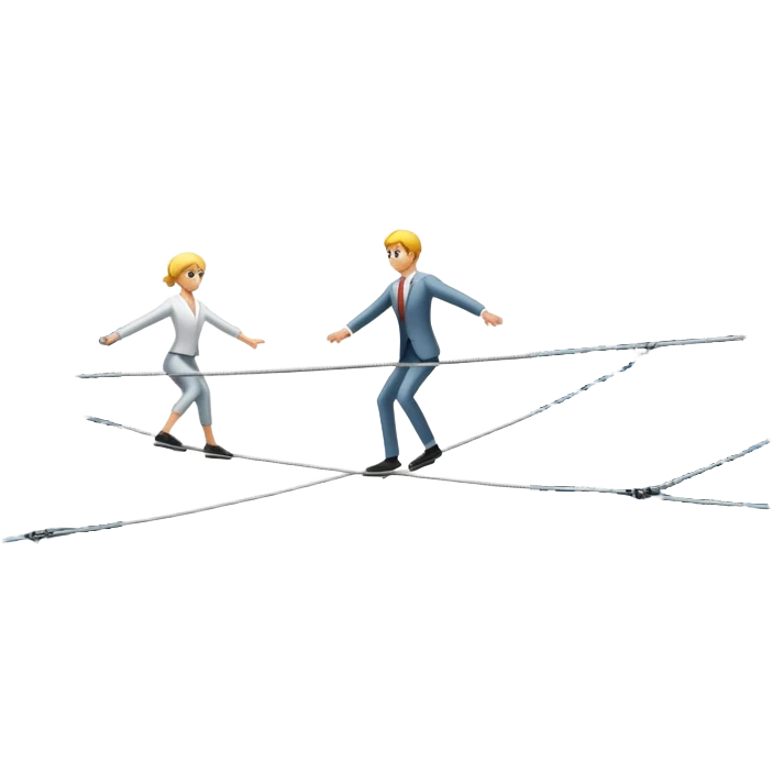tightrope between two things
 emoji