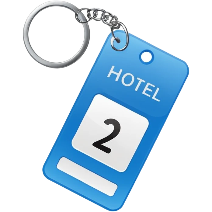 hotel card key with room number tag emoji