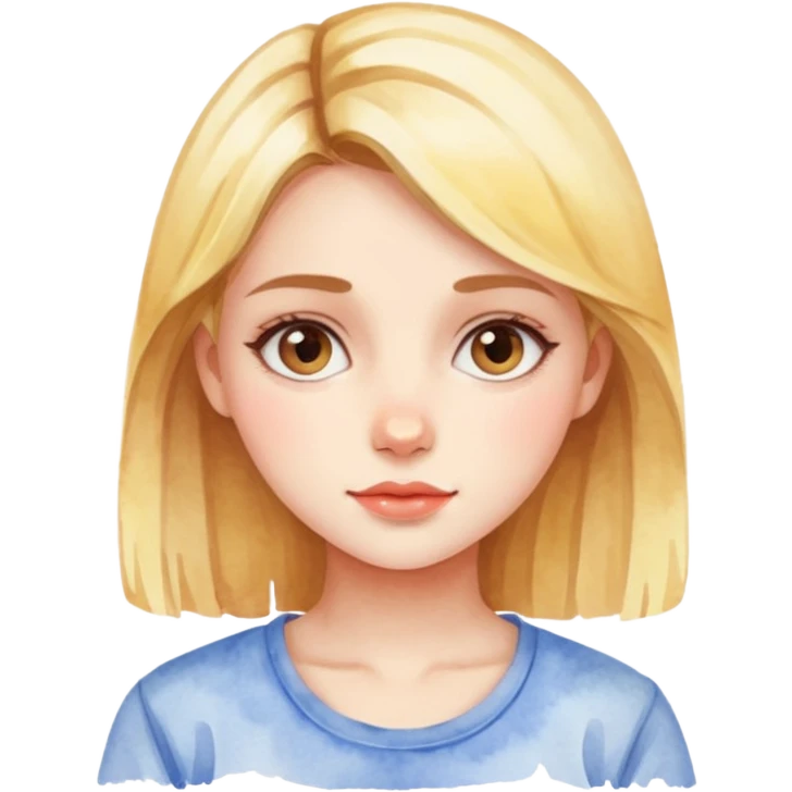 a girl in watercolor art style emoji