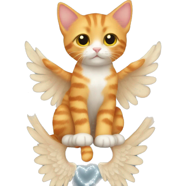 Orange tabby kitten with angel wings  emoji