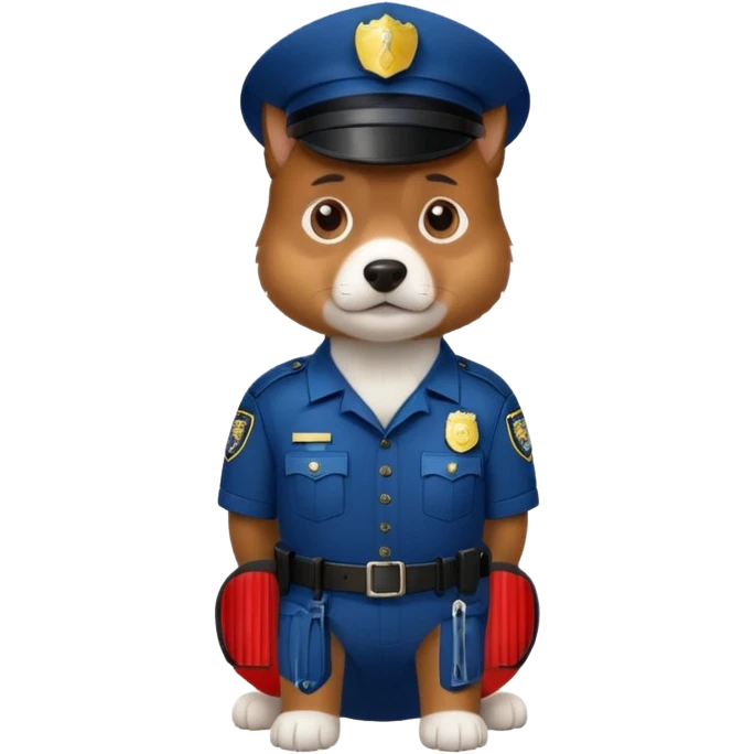 A dog dressed as a police officer, looking serious and observant emoji