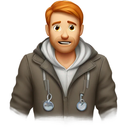 Homme roux malade emoji