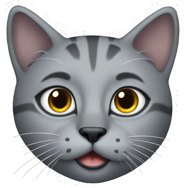 grey kitty with black eyes  emoji