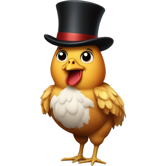 Chicken with tophat emoji