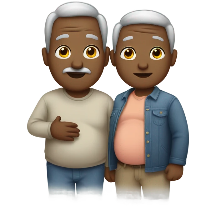 Two pregnant grandpa emoji