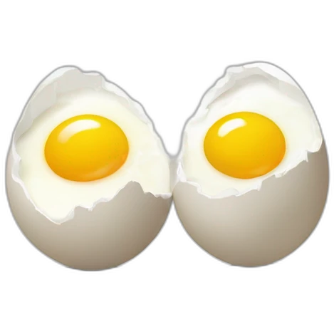 two broken eggs in a puddle of egg-white with a yellow yolk in it emoji