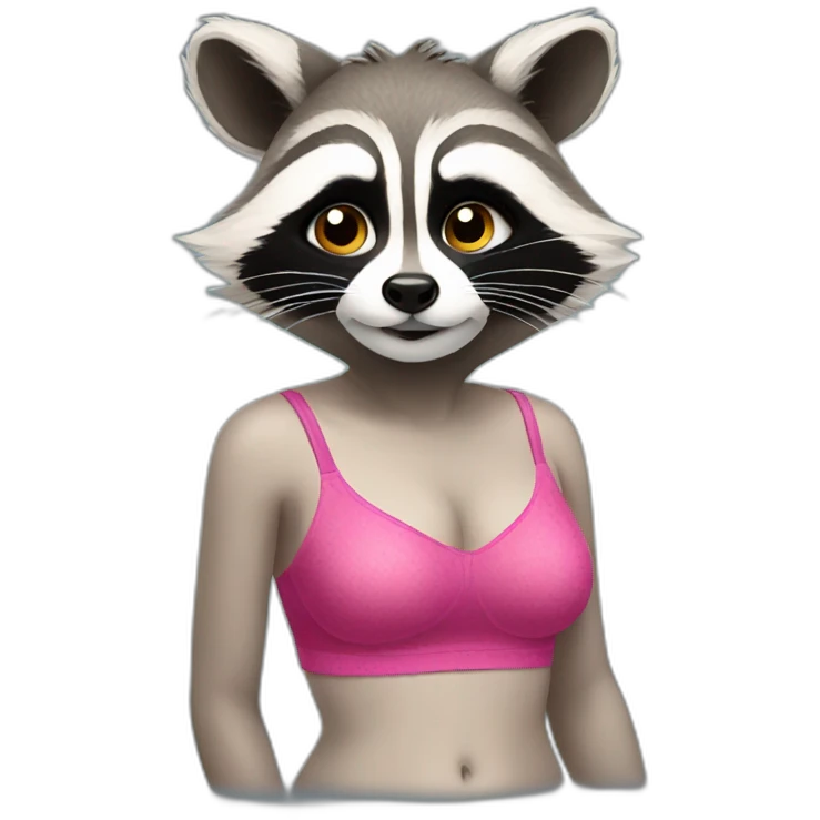 Racoon wear bra emoji