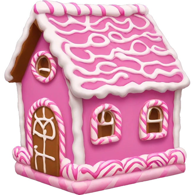 Pink gingerbread house emoji