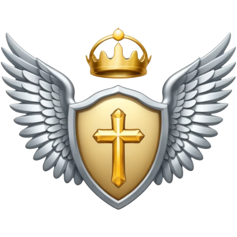 Holy Saint  Emblem with Silver wings emoji