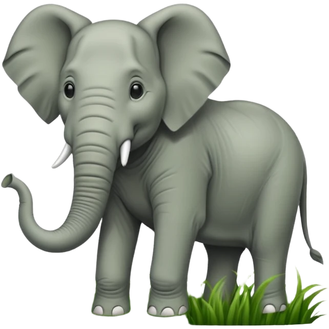 elephant eating grass emoji