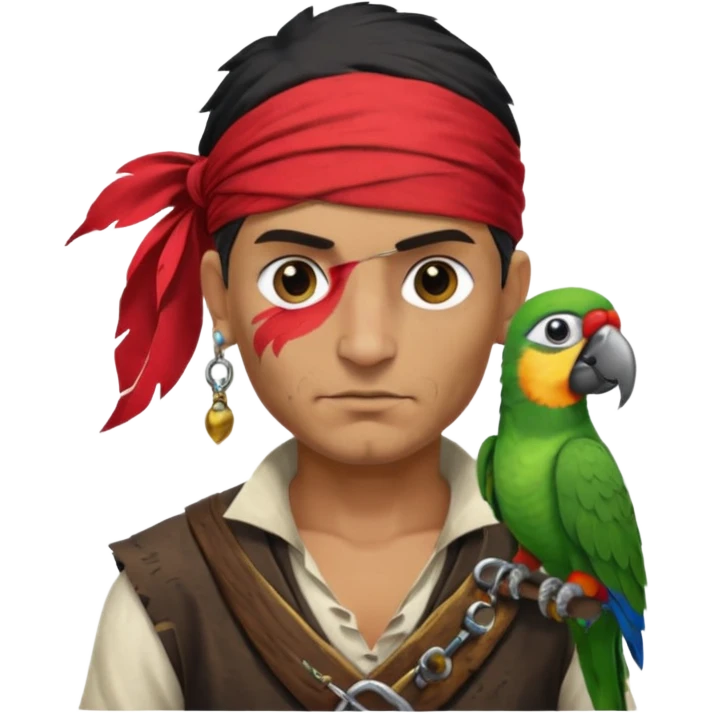 pirate and parrot emoji