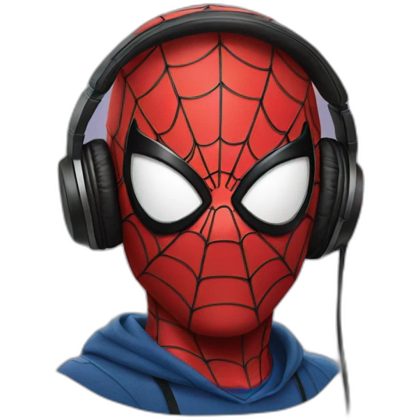 spider man wearing headphones emoji