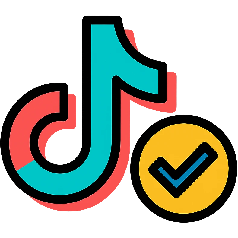 TikTok verified icon, clean, recognizable, suitable for social media, variation 3 emoji