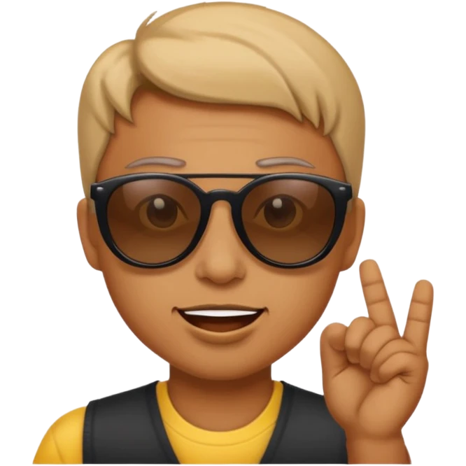 A person with sun glasses mewing emoji